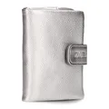 Produktbild: Zwei Damen Geldbörse MW5 weiches Kunstleder (13x10x3cm) Brieftasche aus hochwertigem Kunstleder mit Druckknopf & Reißverschluss, Geldbörse mit Münzfach, 6 Kartenfächern, 1 Scheinfach (Silver)