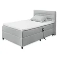 Produktbild: MARIBORSKO 6 Polsterbett 120x200 elektrisch verstellbar, Silber - Bequemes Doppelbett mit 9-Zonen-Federkern Matratze & HR 30-Topper - 131 x 112 x 210 cm (B/H/T)