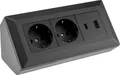 Produktbild: CHILITEC Steckdosenblock 23574, 2-fach, USB-A+C, 16A/250V, schwarz
