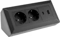 Produktbild: ChiliTec Steckdosenblock Ecksteckdose 2-Fach Schutzkontaktsteckdose USB-A USB-C PD Schwarz
