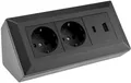 Produktbild: Steckdosenblock Ecksteckdose 2-Fach Schutzkontaktsteckdose USB-A USB-C PD Sch...