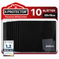 Produktbild: X-Protector Filzgleiter 10 Stück 20 x 15 x 0.5 cm - Prämie Möbelgleiter Schwarz - Filz Selbstklebend - Bodenschoner für Stühle - Große Menge an Filzgleiter Selbstklebend - Schützen Sie Ihre Böden