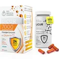 Produktbild: Kurkuma Kapseln Hochdosiert – 185x Höhere Bioverfügbarkeit – Mizellares Curcumin NovaSOL – Nur 1 Kapsel Täglich Ohne Piperin – Flüssig mit Vitamin D3 – Licur 7000 (30 Kapseln, Monatsvorrat)