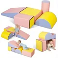 Produktbild: CCLIFE Schaumstoff Bausteine Kinder, 5-teiliges Set Softbausteine frei kombinierbar, Softbausteine XXL weich rutschfest, PVC+EPE bestanden EN-71 Zertifizierung, Baby Klettern Indoor