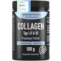 Produktbild: Collagen Pulver 500 Gramm - Bioaktives Kollagen Hydrolysat Peptide, Eiweiss Pulver- Geschmacksneutral, Kollagen Typ 1, 2 & 3 Lift Drink, hochdosiert