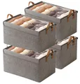Produktbild: Stoff Aufbewahrungsbox mit Deckel & Griff, 4 Stück Faltbare Aufbewahrung für ...