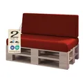 Produktbild: sunnypillow Palettenkissen Outdoor, wasserdicht, UV-lichtecht - 2er Set - Palettenauflage für Palettensofa für Haus und Garten - Palettenpolster für Palettenmöbel - Rückenkissen & Sitzkissen Rot