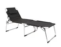 Produktbild: Spetebo Aluminium Gartenliege XXL - Schwarz - Sonnenliege gepolstert mit Kopfkissen - Liegefläche 199x70 cm, Belastbar bis 150 Kg