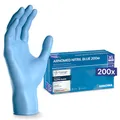 Produktbild: ARNOMED Einweghandschuhe Blau 200 Stück/Box, Einmalhandschuhe XL, Nitrilhandschuhe, Handschuhe Einweg puderfrei, latexfreie Gummihandschuhe, Einweghandschuhe in S, M, L & XL verfügbar