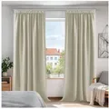 Produktbild: Deconovo Verdunkelungsvorhang Gardinen mit Kräuselband Blickdicht Vorhänge Wohnzimmer 2er Set, Vorhang Verdunkelung Vorhänge Kälteschutz Schlafzimmer Thermovorhang beige|gelb 140 cm x 290 cm