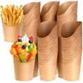 Produktbild: Bubble Waffeln Tüten, 100 Stück Kraftpapier Becher, 14oz Pappbecher, Pommes T...