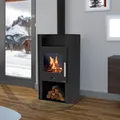 Produktbild: Wamsler Cube Kaminofen Stahl schwarz 6 kW mit Holzfach