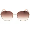 Produktbild: Guess – Sonnenbrille mit glänzendem Metallrahmen in Roségold und braunen Farbverlaufsgläsern