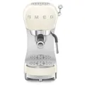 Produktbild: Smeg, Espresso-Kaffeemaschine ECF02CREU, Cappuccino-Dampfunktion, Thermoblock, großes Tassengehäuse und Doppelkaffeefunktion, 1 L Wassertank, benutzerfreundliches Bediensystem, 1350 W, Creme