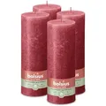 Produktbild: Rustik Stumpenkerzen 190/68 mm - Zartes Rot (4 Stück)