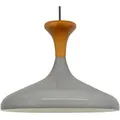 Produktbild: Schlichte Pendelleuchte Mit Grau Holzkopfteil - Vintage-kronleuchter E27 Ø35 Cm Für Wohnzimmer, Schlafzimmer Oder Esszimmer