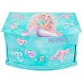Produktbild: Depesche 12440 TOPModel Mermaid - Kleines Schmuckkästchen in Türkis mit Meerjungfrauen-Motiv, Schmuckbox mit Spiegel und Klappdeckel
