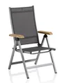 Produktbild: Kettler GRANADA Multipositionssessel silber / anthrazit mit Teakarmlehnen
