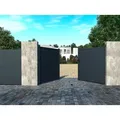 Produktbild: Gartentor Flügeltor Doppeltor - 305 x 180 cm - voll - voll - Aluminium - Anthrazit - NAZARIO