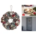 Produktbild: infactory Advents- und Weihnachtskranz mit LED-Beleuchtung, grün, rot, Ø 30 cm