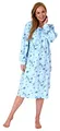 Produktbild: NORMANN-Wäschefabrik Elegantes frauliches Damen Nachthemd,105 cm Länge, Knopfleiste am Hals - 212 314 90 312, Farbe:hellblau, Größe:48-50