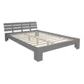 Produktbild: Homestyle4u Massivholzbett Holzbett 160x200 mit Lattenrost Kopfteil Grau Doppelbett Bett Bettgestell Holz Kiefer