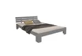 Produktbild: Homestyle4u Massivholzbett 90x200 120x200 140x200 160x200 180x200 Doppelbett Kopfteil Lattenrost (Set, mit Lattenrost, Grau), 160x200, modern, stabil
