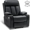 Produktbild: MCombo elektrische Aufstehhilfe Fernsehsessel Relaxsessel Echtleder 7190BK - Schwarz