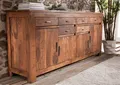 Produktbild: MASSIVMOEBEL24 Sideboard Akazie 200x45x90 hellbraun lackiert SHAMAN #41