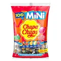 Produktbild: Chupa Chups Mini Classic Lutscher-Beutel, enthält 100 Mini-Lollis, Cola, Orange, Erdbeere, Apfel und Kirsche, geeignet für Geburtstag, 100 x 6g