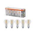 Produktbild: 5er Pack OSRAM LED BASE E27 Filament Glühlampe klar 6,5W wie 60W neutralweiß