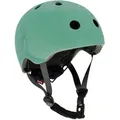 Produktbild: Scoot and Ride Kinderhelm Safety Helmet, Dunkelgrün, Kunststoff, Textil, Gr. S-M, RoHS, Magnetverschluss, sehr leicht, stabil, mit LED-Licht, Kinnpolster,Magnetverschluss, Kinnpolster, Outdoor Spielzeug, Kinderfahrzeuge
