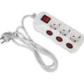 Produktbild: Heitronic 45190 Steckdosenleiste mit Schalter 3fach Weiß Schutzkontakt 1 St.
