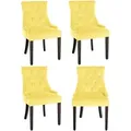 Produktbild: Clp - 4er Set Esszimmerstuhl Aberdeen Samt Gelb Antik