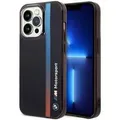 Produktbild: BMW Tricolor Stripe Hardcover Case Hülle für Apple iPhone 14 Pro Max Schwarz.