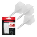 Produktbild: Target Darts K Flex Integrated Dart Flights and Shafts, Nr.6 Weiß (Short) | 3er Pack K-Flex - No6, Kflex All In One Moulded Dart Flight & Stem | Professionelles Dart Zubehör