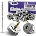 Produktbild: Filzada® 20x Filzgleiter Schrauben - Ø 22 mm - Profi Stuhlgleiter/Stuhlbeinschoner Filz mit Schraube - inkl. Bohrer - 5,5 mm Filzstärke