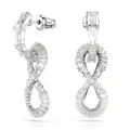 Produktbild: Swarovski Hyperbola Ohrhänger, Weiße und Rhodinierte Ohrringe mit Unendlichkeitsmotiv und Strahlenden Swarovski Kristallen