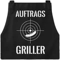 Produktbild: MoonWorks Grill-Schürze Auftrags-Griller Fadenkreuz für Herren mit Spruch schwarz unisize