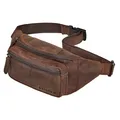 Produktbild: STILORD 'Devon' Vintage Bauchtasche Leder Braun Herren Gürteltasche mit vielen Fächern - Echtleder Hüfttasche Diebstahlsicher - Männer Brusttasche für Reisen & Festival