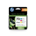 Produktbild: HP 711 3er-Pack Cyan, Magenta und Gelb 28 ml Original Druckerpatrone (P2V32A) mit originaler HP Tinte, für DesignJet T120, T125, T130, T520, T525, T530 Großformatdrucker sowie den HP 711 DesignJet