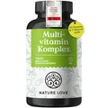 Produktbild: Nature Love Multivitamin Komplex – 180 vegane Kapseln – Vitamine A-Z & Mineralstoffe – mit Grünteeextrakt und Citrus-Bioflavonoiden – hochdosiert und mit Bioaktiv-Formen – laborgeprüft