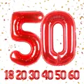 Produktbild: Geburtstag zahlen luftballon 50 jahre | Folienballon Rot- Folienballon in 40