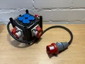 Produktbild: Brennenstuhl kompakter Gummi-Stromverteiler (Kabel 1m, 3X CEE 400V/16A, 4X 230V