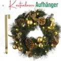 Produktbild: MeisterHome ® Künstlicher Weihnachtskranz Adventskranz für Tür Ø 50 cm - GOLD
