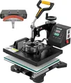 Produktbild: VEVOR 2 in 1 Transferpresse 25,4 x 30,5 cm, Wärmepresse 650 W, DIY Heißpresse Kappen Hemdenpresse, Temperaturbereich 0-250 °C, Zeitsteuerung 0-999 s, 360 Grand schwenkbare Basis, Teflonbeschichtung
