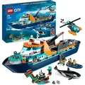 Produktbild: LEGO 60368 City Arktis-Forschungsschiff, großes schwimmfähiges Spielzeug-Boot mit Hubschrauber, Beiboot, ROV-U-Boot, Wikingerschiffswrack, 7 Mini... - Bronze