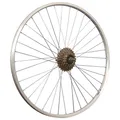 Produktbild: Fahrrad Hinterrad 7 fach 28 Zoll Laufrad Hohlkammer mit Schraubkranz Set silber
