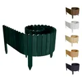 Produktbild: Floranica Rasenkante Höhe 10 cm Grün 200 cm Lang Gartenzaun Flexibler Holzzaun Gartendeko Gartenpalisade für Beeteinfassung, Mähkante Rollborder, Steckzaun Blumenbeet Umzäunung für Garten
