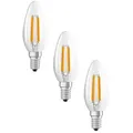 Produktbild: Osram LED Classic B 40, Filament, EEK A, 2,2 W, 470 lm, E14, warmweiß, klar, 3er Pack